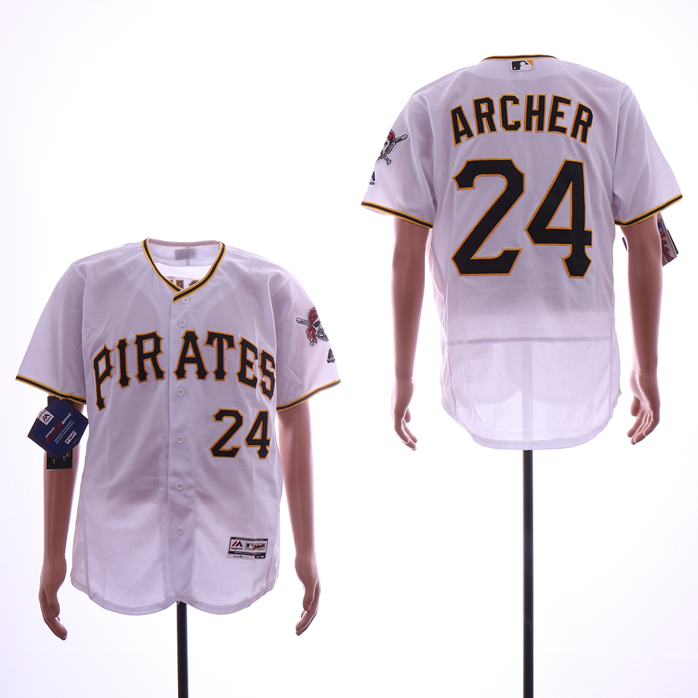 Men Pittsburgh Pirates #24 Archer White Elite MLB Jerseys
